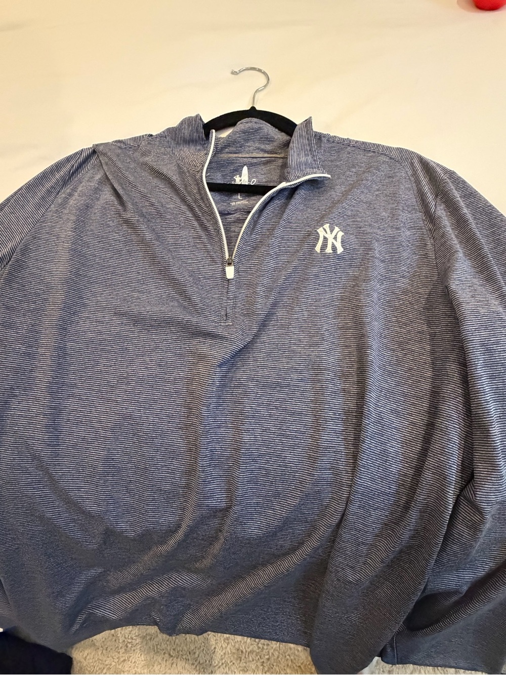 Johnnie-O New York Yankees Navy Striped Quarter Zip Men’s L